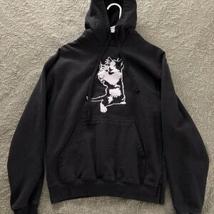 Arm the Animals Hoodie Sweatshirt Cat the Ripper Kitty with Knife - Small, Black